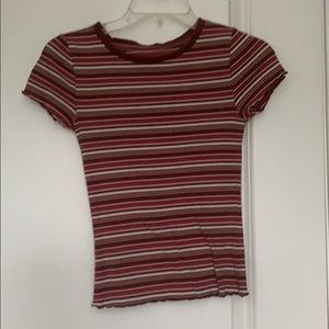 aero fitted pink stripped tee